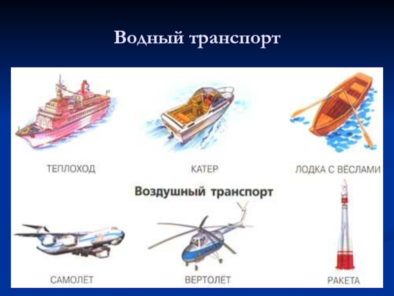 Водный транспорт для детей в картинках с названиями