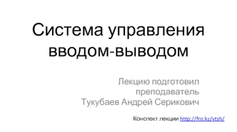 система управления вводом-выводом