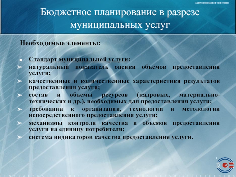 Элементы стандарта. Необходимые услуги. О планируемом объеме предоставления услуг это. Муниципальный стандарт. Результативное планирование бюджета.