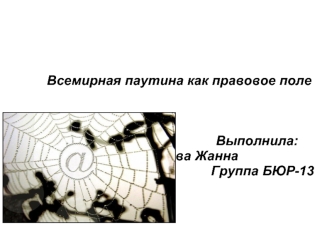 Всемирная паутина, как правовое поле