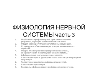 Физиология нервной системы (часть 3)