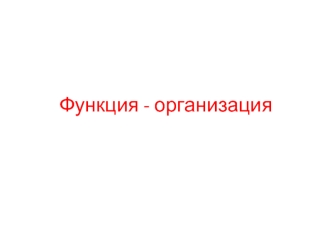 Функция - организация