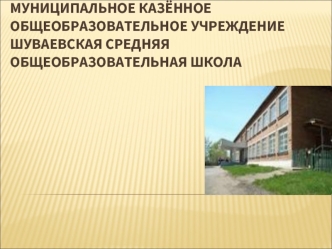 Муниципальное казённое общеобразовательное учреждение Шуваевская средняя общеобразовательная школа