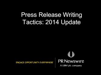 Press Release Writing Tactics: 2014 Update
