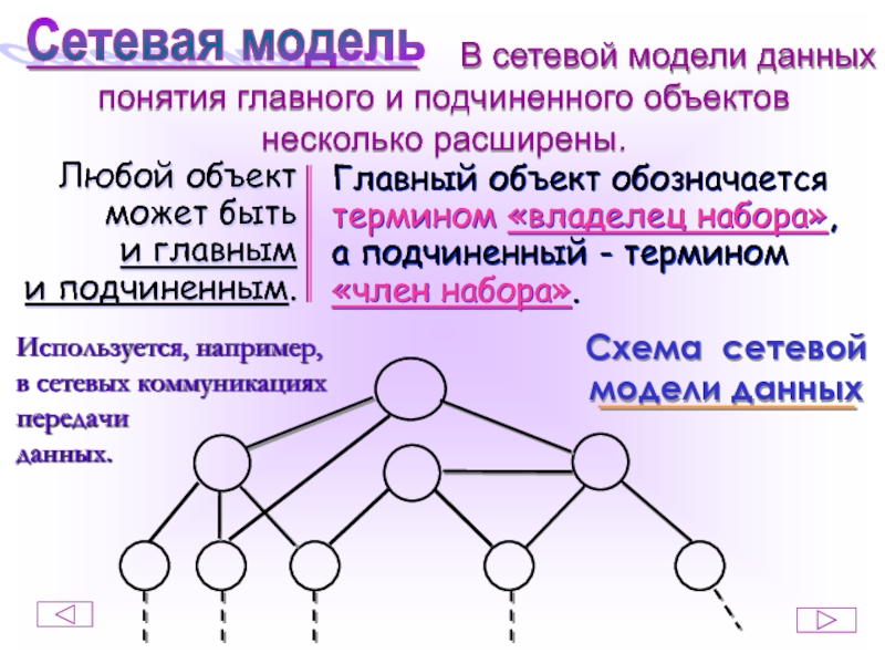 Основные понятия данные. Основные понятия сетевой модели данных. Главный и подчиненный объект в базе данных , что это?. Подчинённые графа. Схема расположения подчинённых.