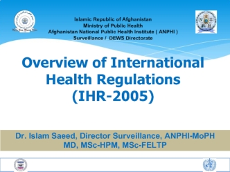 Overview of International Health Regulations (IHR-2005)