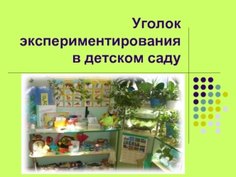 Уголок экспериментирования в детском саду