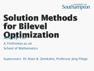 Solution methods for bilevel optimization
