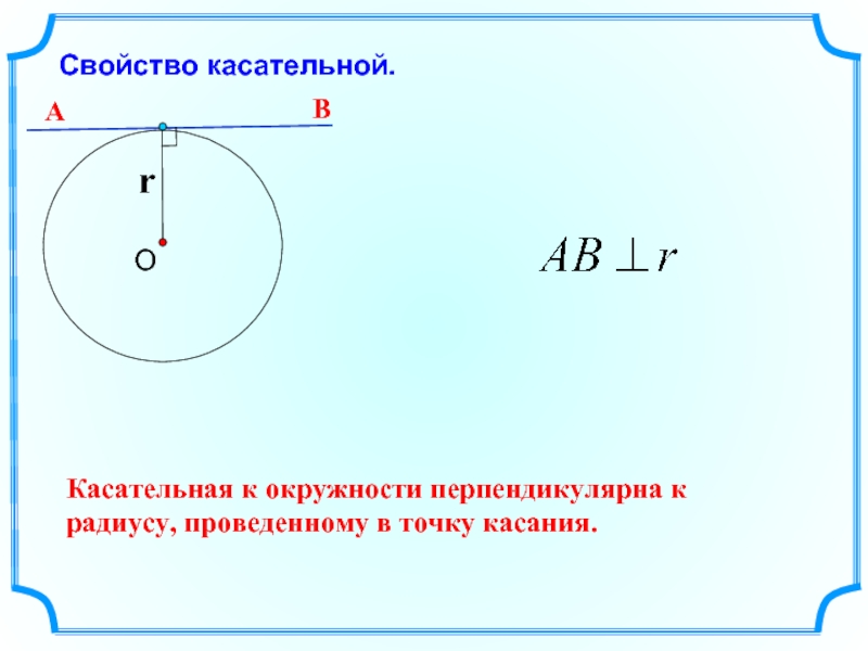 Свойство касательной чертеж