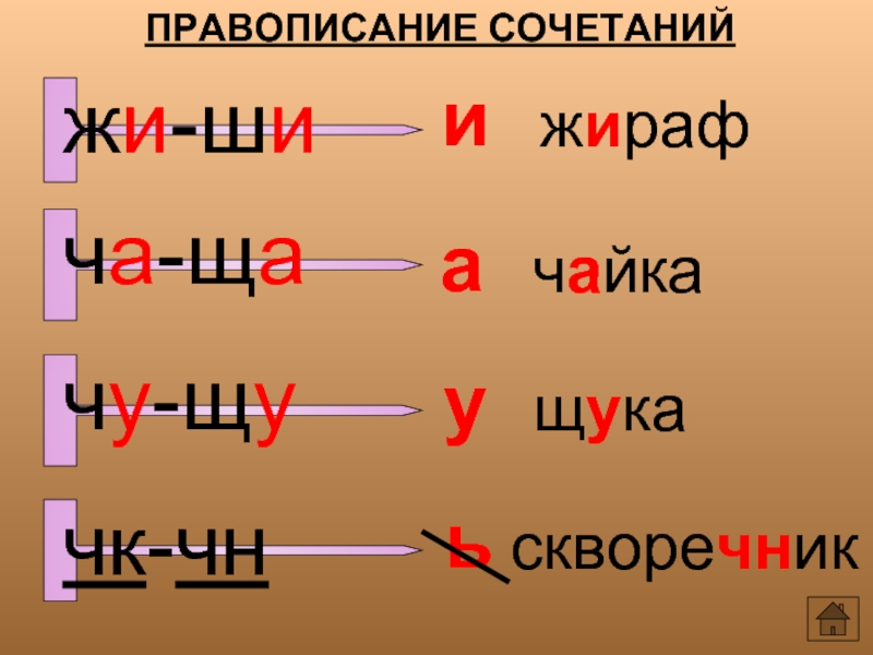 Правописание сочетаний