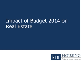Impact of Budget 2014 on Real Estate
