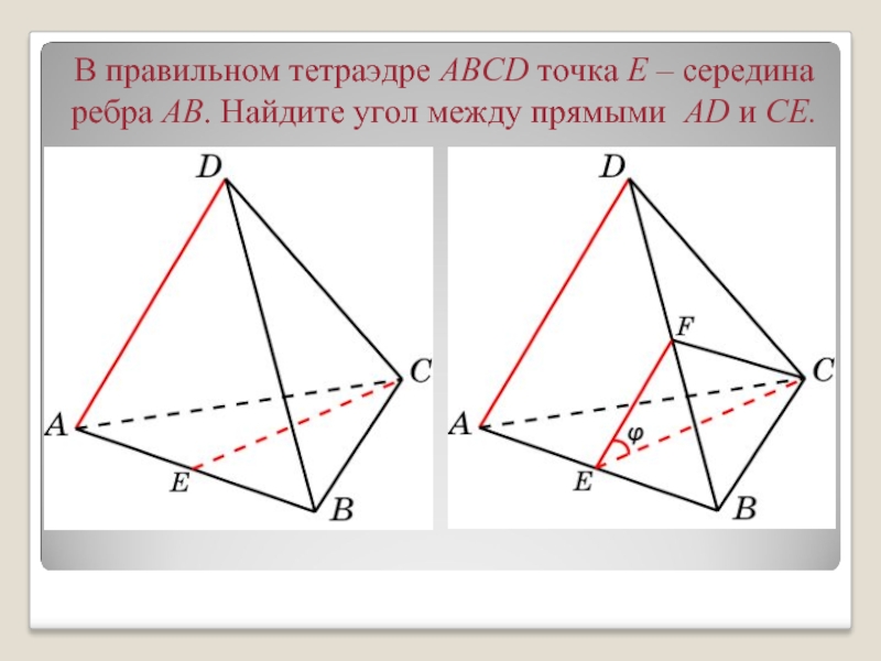 Изобразите правильный тетраэдр abcd и нарисуйте вектор ab bd da dc