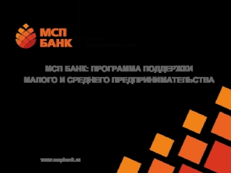 МСП БАНК: ПРОГРАММА ПОДДЕРЖКИ 
МАЛОГО И СРЕДНЕГО ПРЕДПРИНИМАТЕЛЬСТВА