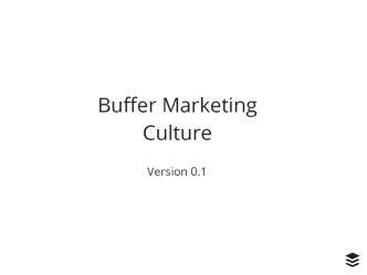 Buffer's Culture Code for Marketing