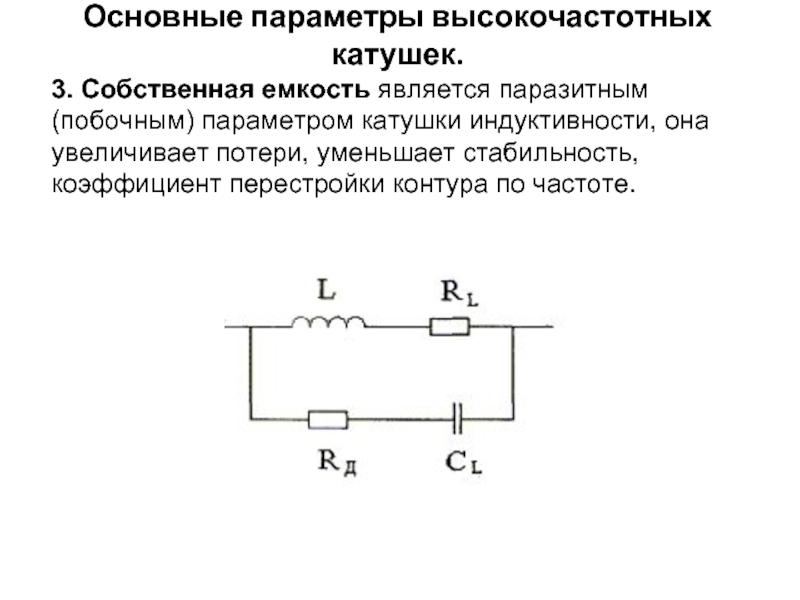 Основные параметры катушек индуктивности