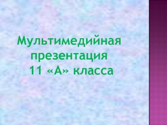 Мультимедийная презентация
 11 А класса