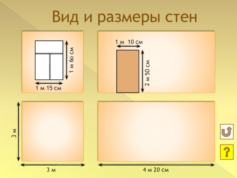 Определить объем стены. Размеры стен.