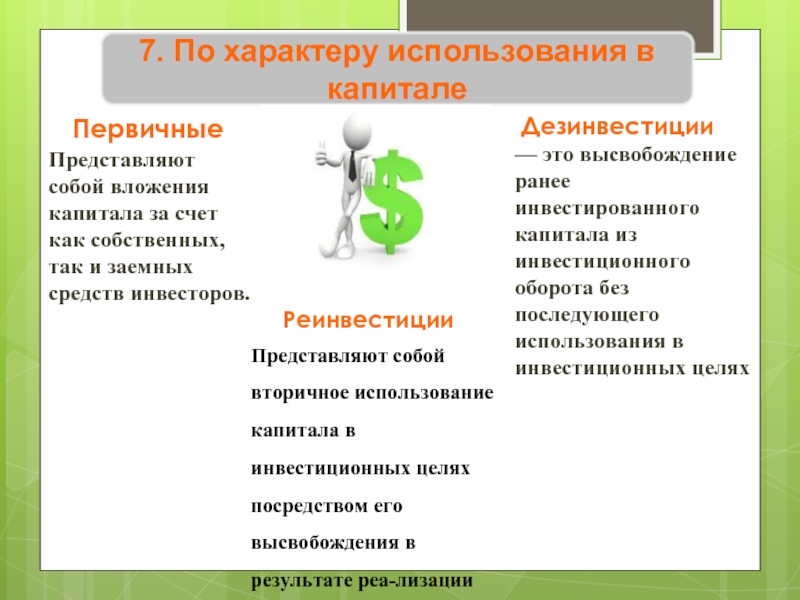Характер использования. Характер использования это. Капитал по характеру использования. Характер использования проекта. Первичные вложения.