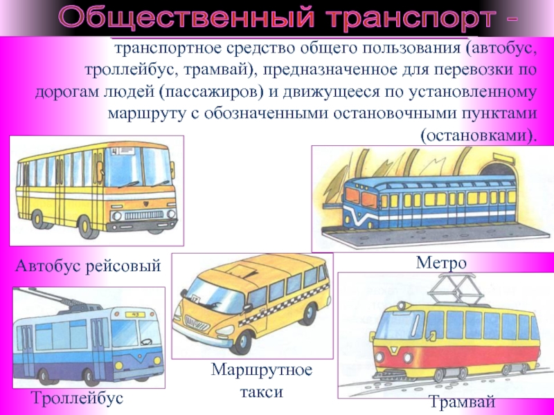 Общественный транспорт картинки для детей