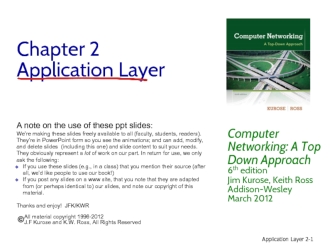 Application layer. Computer networking. (Chapter 2)