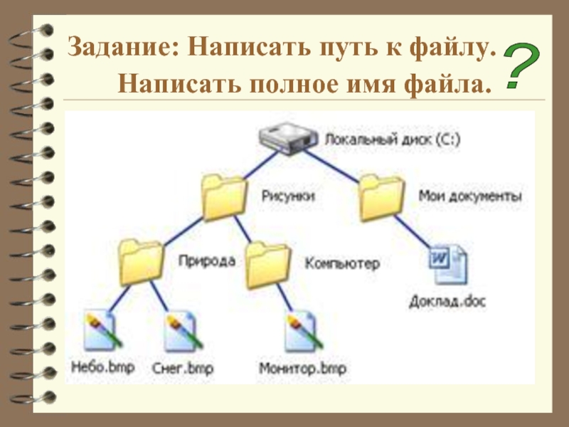 Внесите в схему надписи постройте дерево каталогов по следующим полным именам