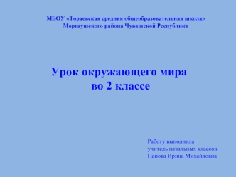 Урок окружающего мира
 во 2 классе