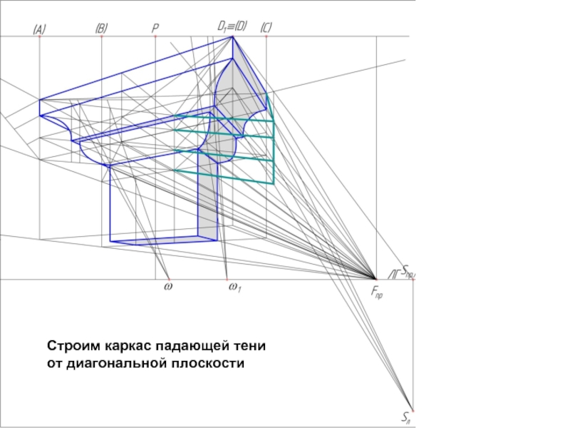 Чертеж капители с тенями