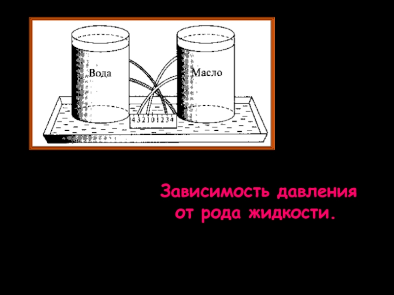 Род жидкости. Зависимость давления от рода жидкости.