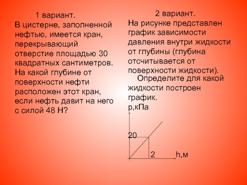 Имеется 30. В цистерне заполненной нефтью на глубине. В цистерне заполненной нефтью имеется отверстие. В цистерне заполненной нефтью имеется кран. В цистерне заполненной нефтью на глубине 3 м.