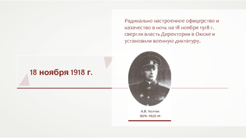 18 Ноября 1918. Омская директория.