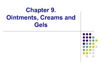 Ointments, creams and gels