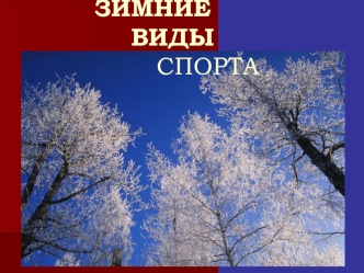 ЗИМНИЕ             ВИДЫ                СПОРТА