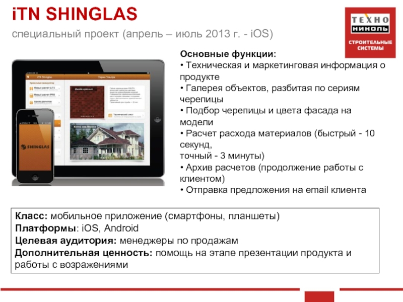 iTN SHINGLASспециальный проект (апрель – июль 2013 г. - iOS) Класс: