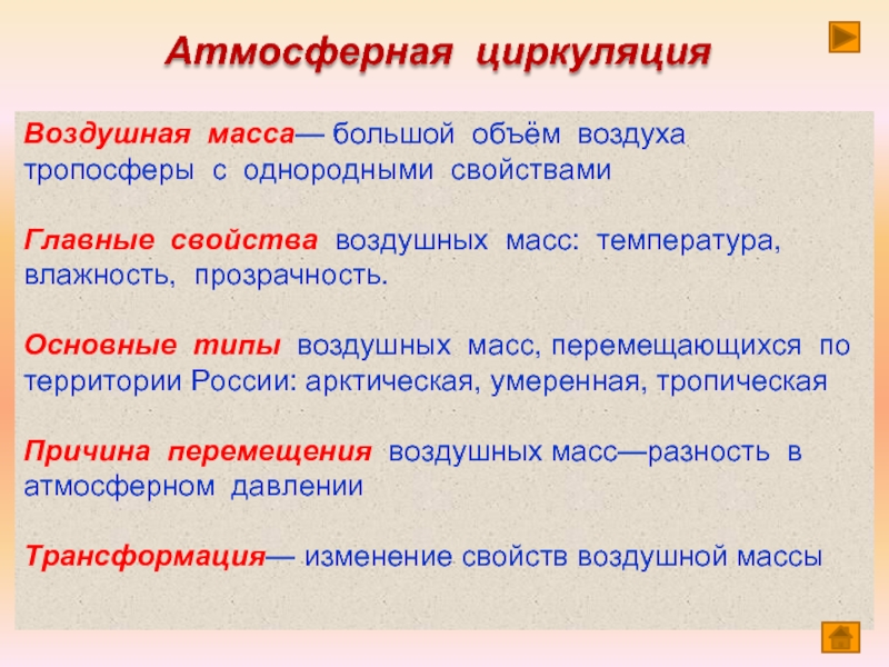 Циркуляция воздушных масс. Атмосферная циркуляция. Воздушные массы и их циркуляция. Характеристика циркуляции воздушных масс.