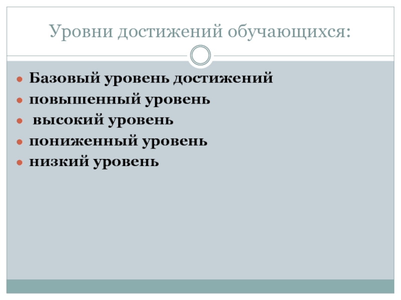 Уровень достижений. Уровень достижения. Показатели достигнуты. Среда высоких достижений учащихся. Функции базового уровня образования и требования к нему.