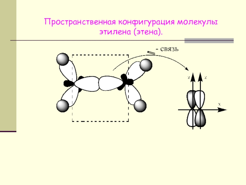 Пространственная конфигурация молекулы этилена (этена).П- связь