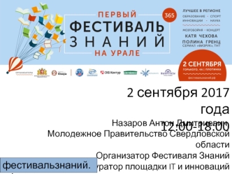 Первый массовый фестиваль знаний на Урале