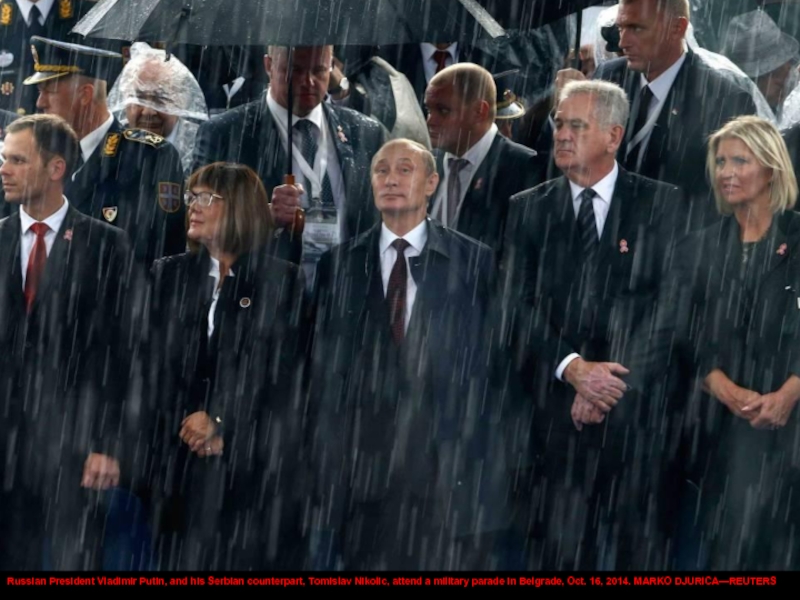 Russian President Vladimir Putin, and his Serbian counterpart, Tomislav Nikolic, attend