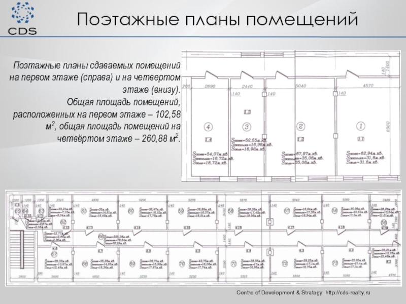 Поэтажные планы помещенийCentre of Development & Strategy http://cds-realty.ru Поэтажные планы сдаваемых