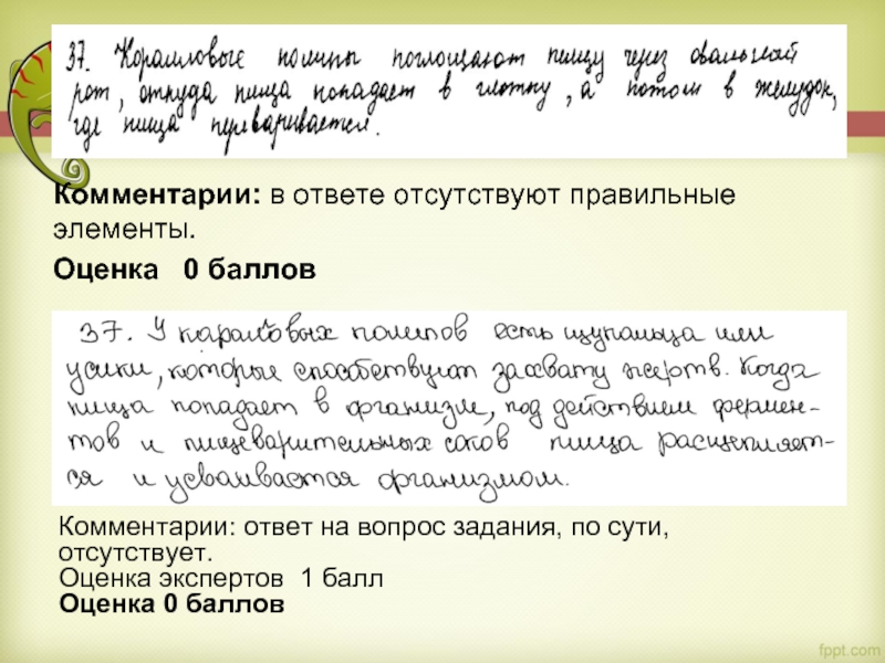 Комментарии: в ответе отсутствуют правильные элементы. Оценка  0 баллов  Комментарии: ответ на вопрос задания, по