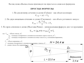 Вычисление объема стволов деревьев