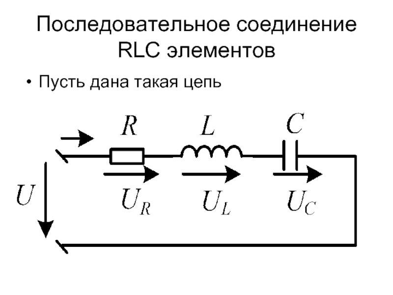 Последовательное соединение RLC элементовПусть дана такая цепь