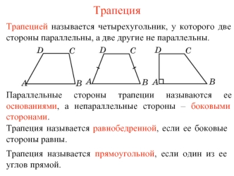 Трапеция. Теорема о средней линии трапеции