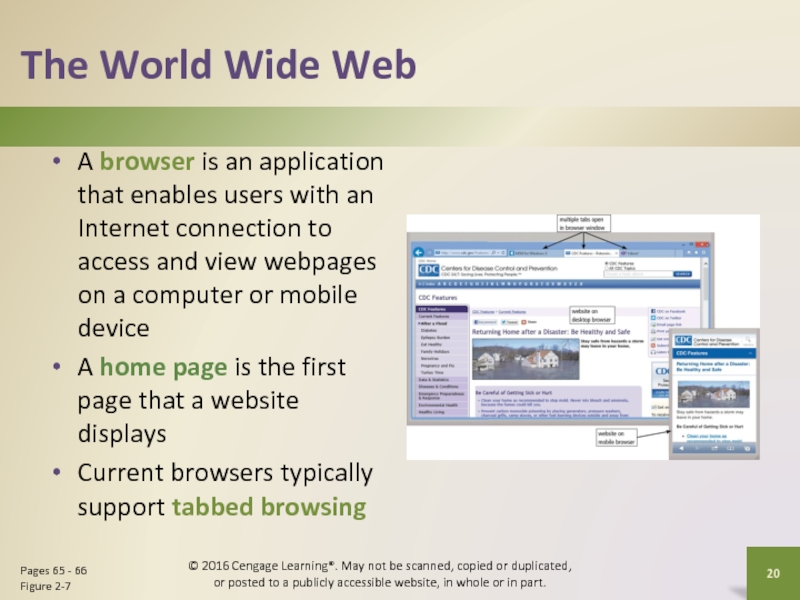 The World Wide WebA browser is an application that enables users