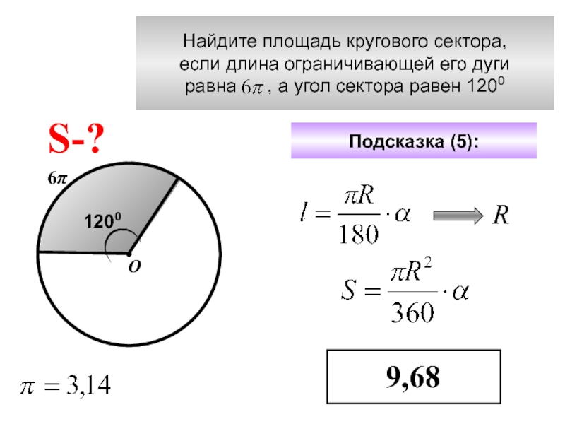 Формула площади круга и кругового сектора