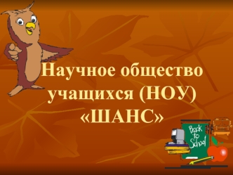 Научное общество учащихся (НОУ) ШАНС