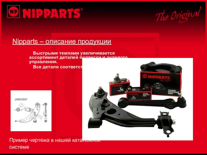 Nipparts – описание продукции	Быстрыми темпами увеличивается ассортимент деталей подвески и рулевого
