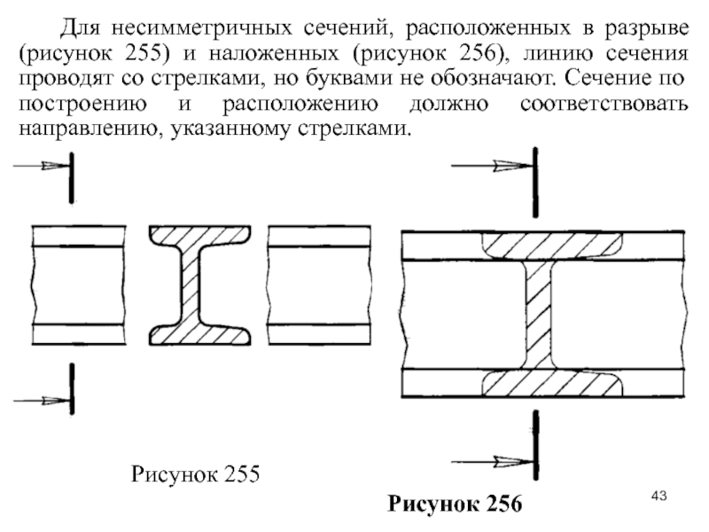 Наложенное сечение фото. Вынесенное сечение в разрыве изображения. Наложенное сечение симметричное и несимметричное. В разрыве сечения примеры. Вынесенное симметричное сечение.