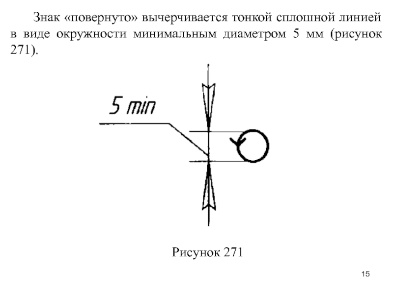 Обозначение повернуто на чертеже