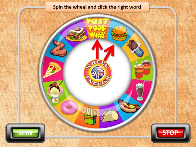 Spin the wheel and click the right word